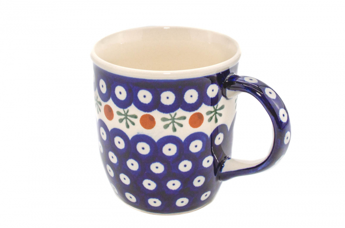 Cana ceramica smaltuita pentru ceai / cafea / vin fiert Blue Eyes Festive, pictata manual, 350 ml [2]