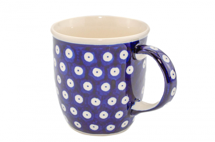 Cana ceramica smaltuita pentru ceai / cafea / vin fiert Blue Eyes, pictata manual, 350 ml [3]