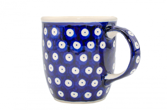 Cana ceramica smaltuita pentru ceai / cafea / vin fiert Blue Eyes, pictata manual, 350 ml [2]