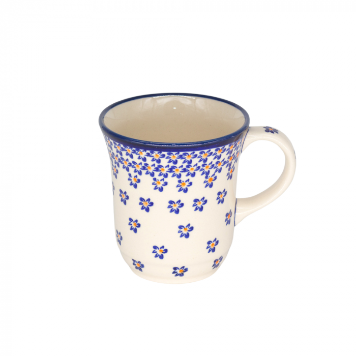 Cana ceramica smaltuita pentru ceai / cafea / vin fiert Blue Field, pictata manual, 300 ml [2]