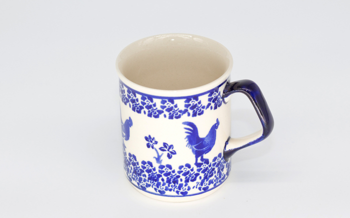 Cana ceramica smaltuita pentru ceai / cafea / vin fiert Country Rooster, pictata manual, 250 ml [2]