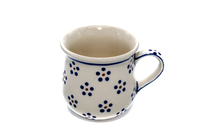 Cana ceramica smaltuita pentru ceai / cafea / vin fiert Daisy Dots, in forma de "balon", pictata manual, 250 ml [2]