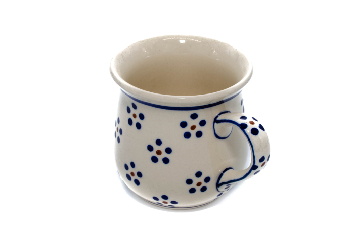 Cana ceramica smaltuita pentru ceai / cafea / vin fiert Daisy Dots, in forma de "balon", pictata manual, 250 ml [3]