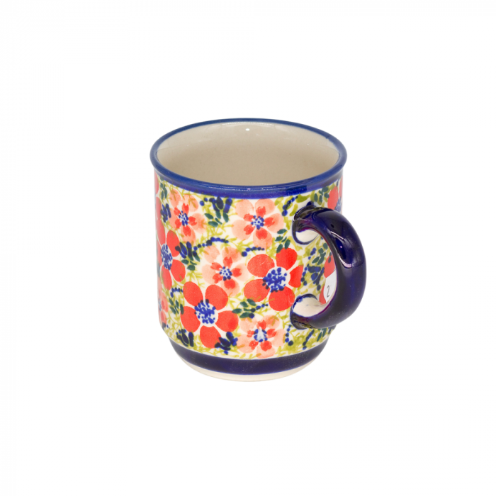 Cana ceramica smaltuita pentru ceai / cafea / vin fiert Fire Poppies, pictata manual, 250 ml [2]