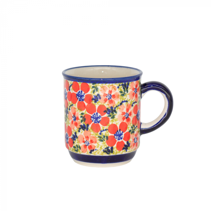 Cana ceramica smaltuita pentru ceai / cafea / vin fiert Fire Poppies, pictata manual, 250 ml [3]