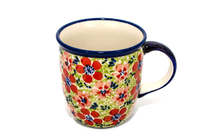 Cana ceramica smaltuita pentru ceai / cafea / vin fiert Fire Poppies, pictata manual, 350 ml [2]