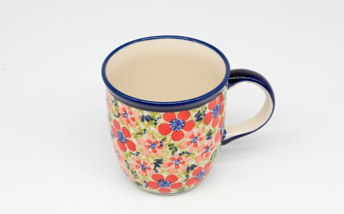 Cana ceramica smaltuita pentru ceai / cafea / vin fiert Fire Poppies, pictata manual, 350 ml [2]