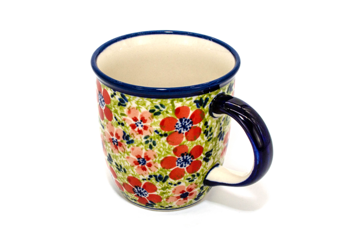 Cana ceramica smaltuita pentru ceai / cafea / vin fiert Fire Poppies, pictata manual, 350 ml [3]