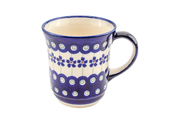 Cana ceramica smaltuita pentru ceai / cafea / vin fiert Floral Peacock, pictata manual, 300 ml [3]