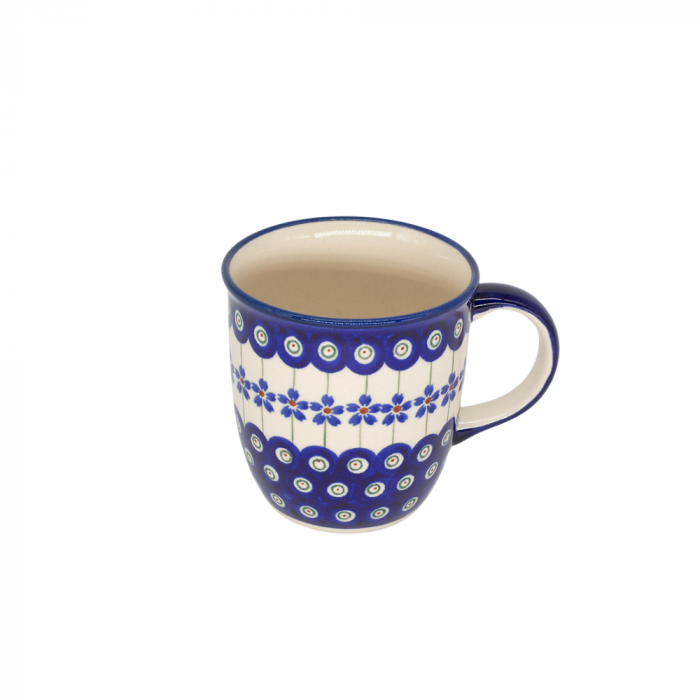 Cana ceramica smaltuita pentru ceai / cafea / vin fiert Floral Peacock, pictata manual, 350 ml [3]