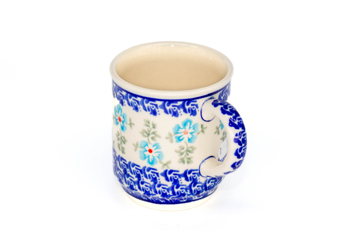 Cana ceramica smaltuita pentru ceai / cafea / vin fiert Forget-me-nots, pictata manual, 250 ml [4]