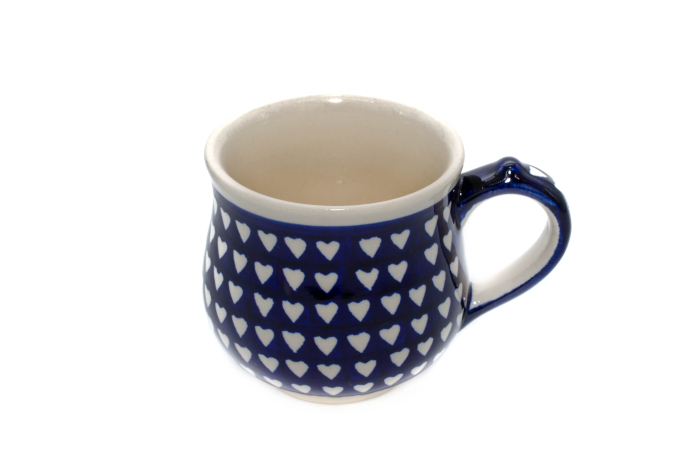 Cana ceramica smaltuita pentru ceai / cafea / vin fiert Love Hearts, in forma de "balon", pictata manual, 230ml [2]