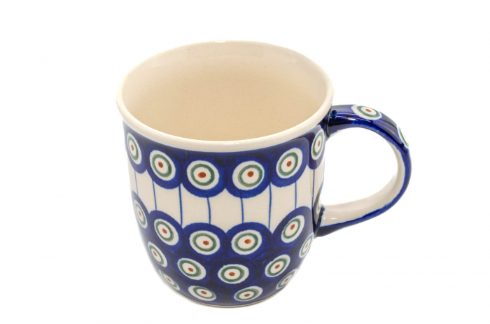 Cana ceramica smaltuita pentru ceai / cafea / vin fiert Peacock Eyes, pictata manual, 350 ml [5]