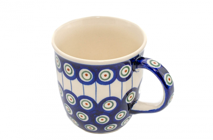 Cana ceramica smaltuita pentru ceai / cafea / vin fiert Peacock Eyes, pictata manual, 350 ml [4]