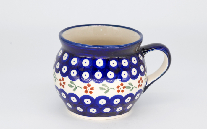 Cana ceramica smaltuita pentru ceai / cafea / vin fiert Traditional, in forma de "balon", pictata manual, 420 ml [2]