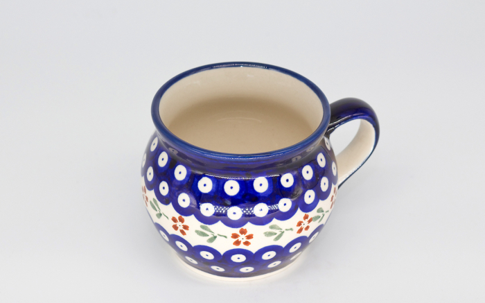 Cana ceramica smaltuita pentru ceai / cafea / vin fiert Traditional, in forma de "balon", pictata manual, 420 ml [3]