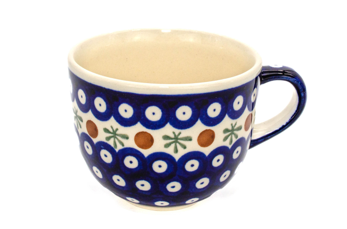 Cana pentru cafea Blue Eyes Festive, ceramica smaltuita, pictata manual, 350 ml [4]