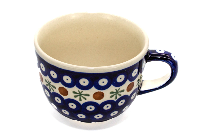 Cana pentru cafea Blue Eyes Festive, ceramica smaltuita, pictata manual, 350 ml [5]