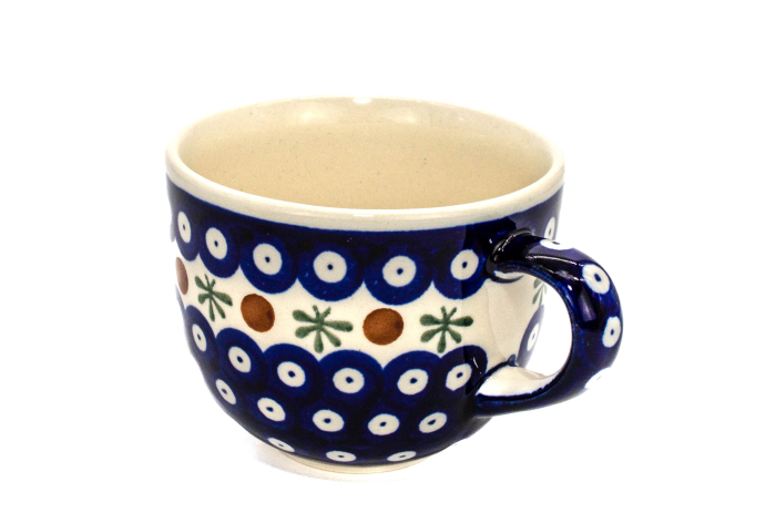 Cana pentru cafea Blue Eyes Festive, ceramica smaltuita, pictata manual, 350 ml [3]