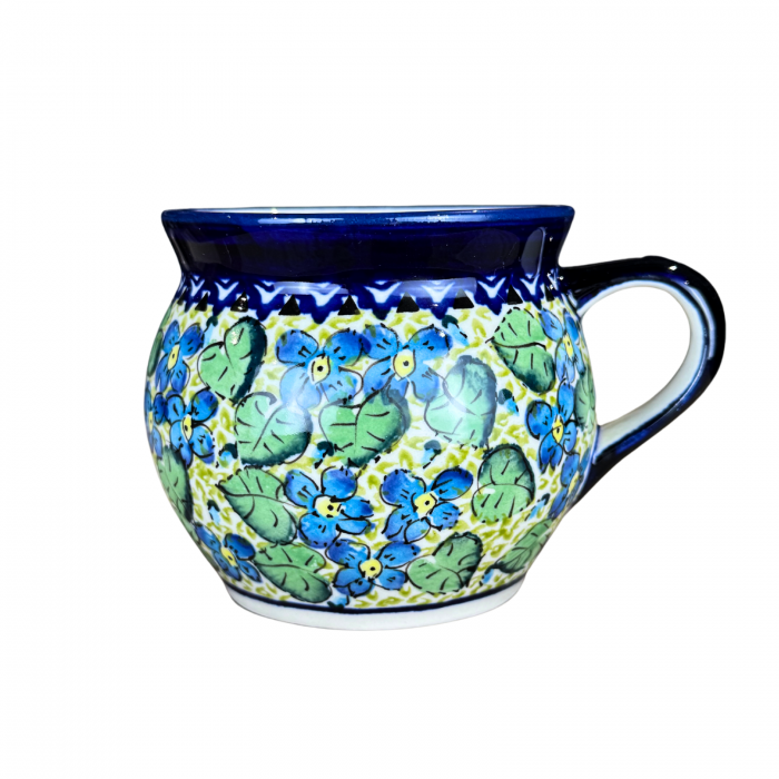 Cana pentru cafea/ceai/vin fiert Blossom in forma de "balon", ceramica smaltuita, pictata manual, 420 ml [8]