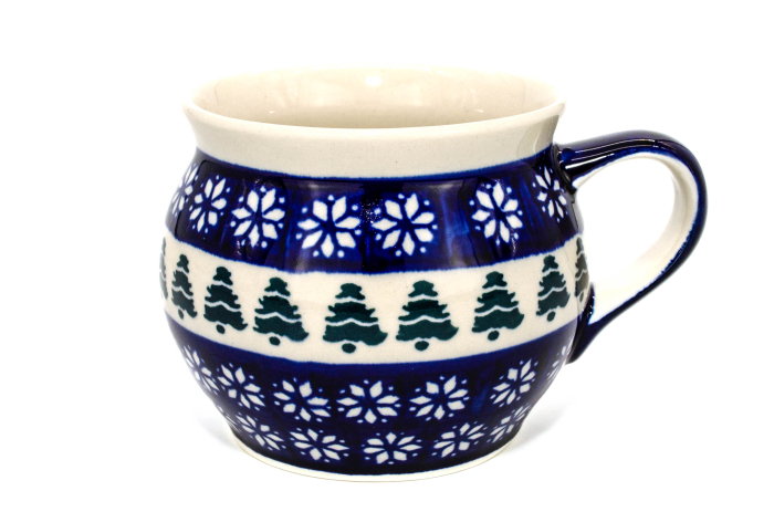 Cana pentru cafea/ceai/vin fiert Christmas Tree in forma de "balon", ceramica smaltuita, pictata manual, 420 ml [2]