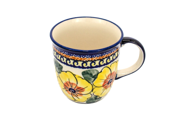 Cana pentru cafea, ceai, vin fiert Daisy Drops, ceramica smaltuita, pictata manual, 350 ml [3]