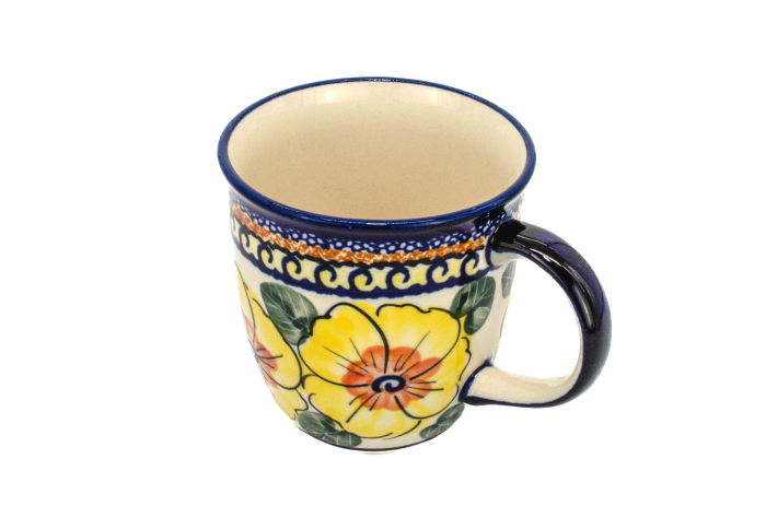 Cana pentru cafea, ceai, vin fiert Daisy Drops, ceramica smaltuita, pictata manual, 350 ml [2]