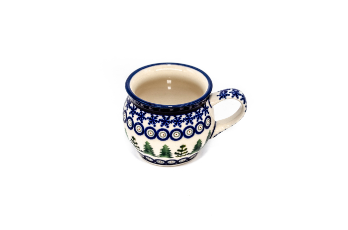 Cana pentru cafea/ceai/vin fiert Festive Trees in forma de "balon", ceramica smaltuita, pictata manual, 160 ml [2]