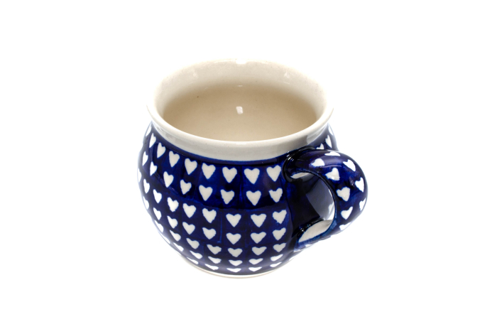 Cana pentru cafea/ceai/vin fiert Love Hearts in forma de "balon", ceramica smaltuita, pictata manual, 320 ml [3]