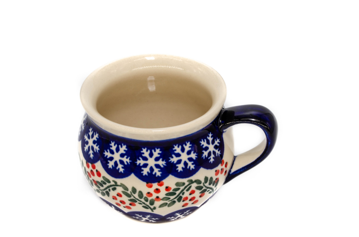 Cana pentru cafea/ceai/vin fiert Mistletoe in forma de "balon", ceramica smaltuita, pictata manual, 320 ml [3]