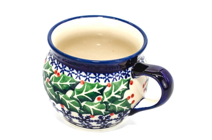 Cana pentru cafea/ceai/vin fiert Mistletoe in forma de "balon", ceramica smaltuita, pictata manual, 420 ml [2]
