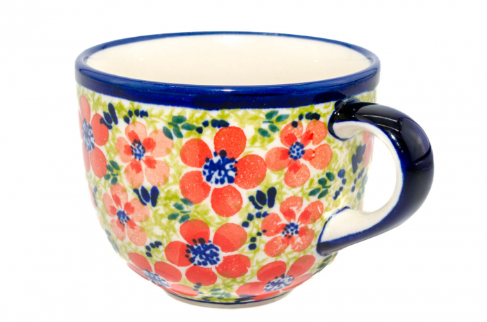 Cana pentru cafea Fire Poppies, ceramica smaltuita, pictata manual, 350 ml [3]