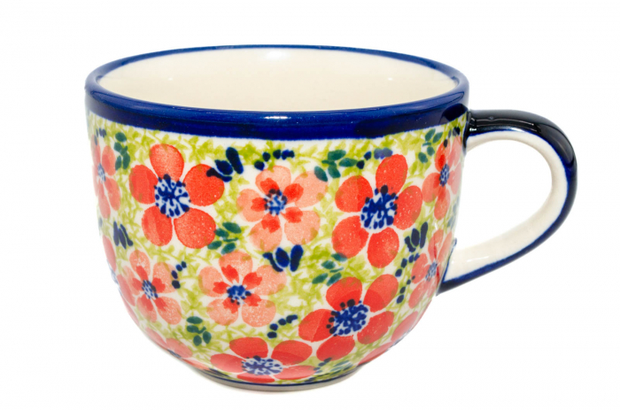 Cana pentru cafea Fire Poppies, ceramica smaltuita, pictata manual, 350 ml [4]