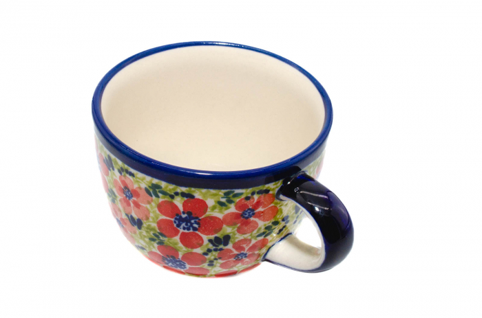 Cana pentru cafea Fire Poppies, ceramica smaltuita, pictata manual, 350 ml [5]