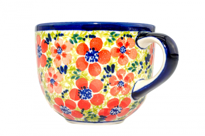 Cana pentru cafea Fire Poppies, ceramica smaltuita, pictata manual, 350 ml [2]