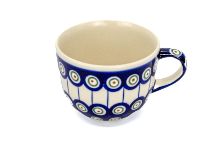 Cana pentru cafea Peacock Eyes, ceramica smaltuita, pictata manual, 350 ml [2]