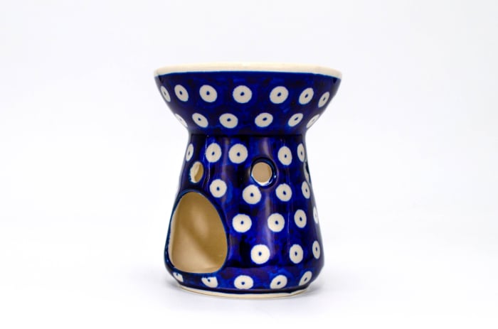 Difuzor ceramic aromoterapie cu uleiuri esentiale Blue Eyes, ceramica smaltuita, pictata manual, 10,4 x 8,9 cm [2]