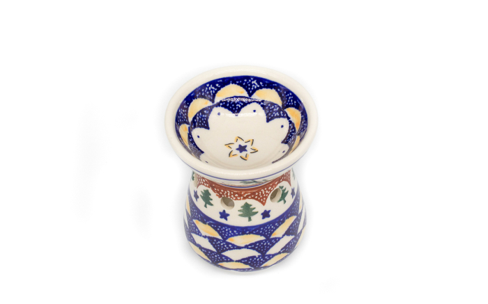 Candela ceramica aromoterapie cu uleiuri esentiale Festive Season, ceramica smaltuita, pictata manual, 10,4 x 8,9 cm [2]