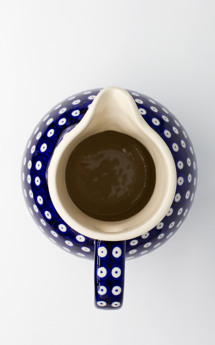 Carafa ceramica smaltuita pentru apa / limonada / vin Blue Eyes, pictata manual, 1,75 L [3]