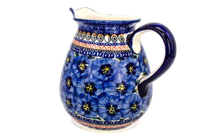 Carafa vin, apa, limonada, din ceramica smaltuita Hibiscus Drops, pictata manual, 2,0 L [3]