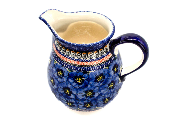 Carafa vin, apa, limonada, din ceramica smaltuita Hibiscus Drops, pictata manual, 2,0 L [4]