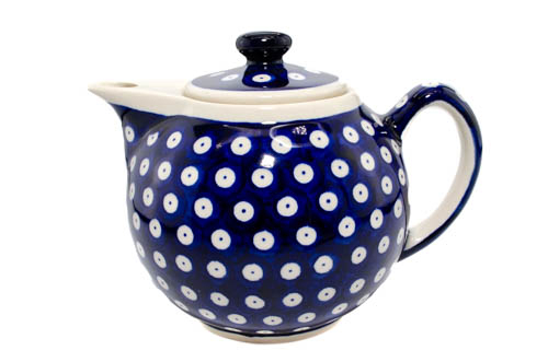 Ceainic Blue Eyes, ceramica smaltuita, pictat manual, 1 L [3]