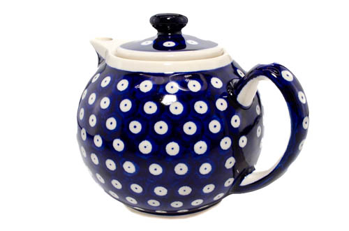 Ceainic Blue Eyes, ceramica smaltuita, pictat manual, 1 L [2]