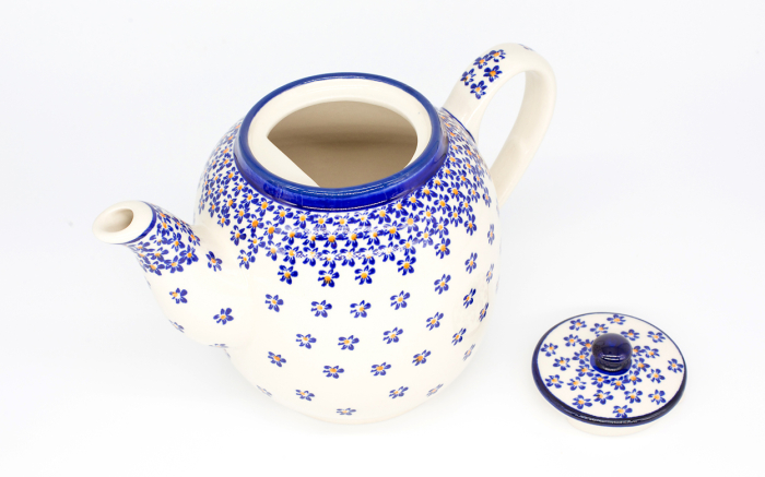 Ceainic Blue Field, ceramica smaltuita, pictat manual, 1,5 L [4]