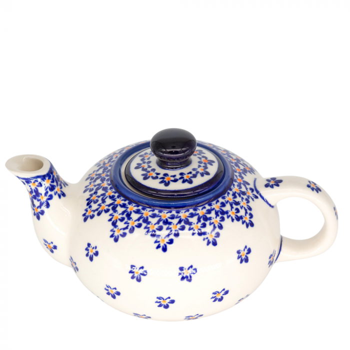 Ceainic Blue Field, ceramica smaltuita, pictat manual, 420 ml [3]