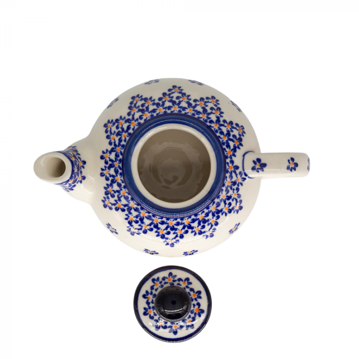 Ceainic Blue Field, ceramica smaltuita, pictat manual, 420 ml [4]