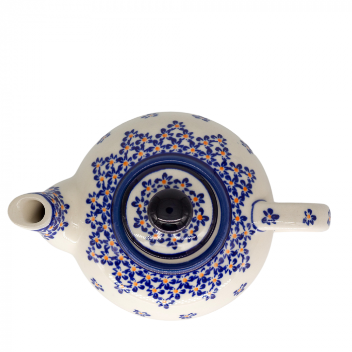 Ceainic Blue Field, ceramica smaltuita, pictat manual, 420 ml [2]