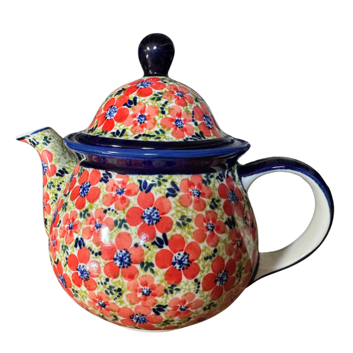Ceainic Fire Poppies, ceramica smaltuita, pictat manual, 1,7 L [2]