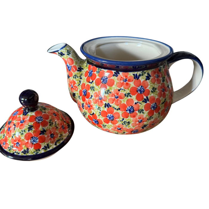 Ceainic Fire Poppies, ceramica smaltuita, pictat manual, 1,7 L [7]