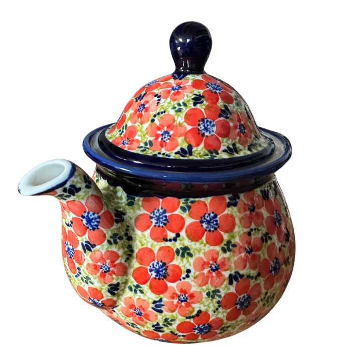 Ceainic Fire Poppies, ceramica smaltuita, pictat manual, 1,7 L [5]